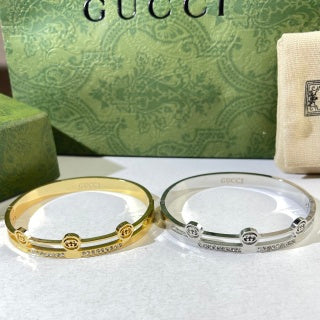 Gucci GG Crystal Line Cuff Bracelet