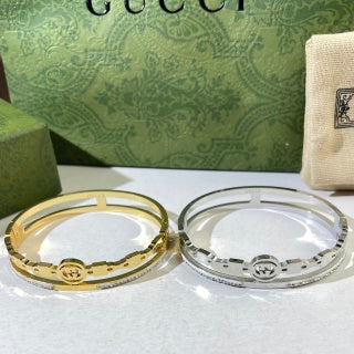 Gucci GG Crystal Edge Cuff Bracelet