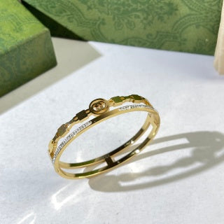 Gucci GG Crystal Edge Cuff Bracelet
