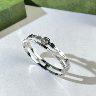 Gucci GG Crystal Edge Cuff Bracelet