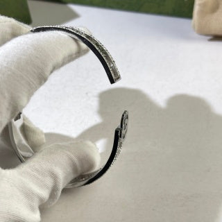 Gucci GG Crystal Double Logo Cuff Bracelet