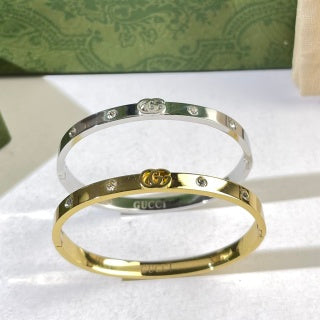 Gucci GG Minimal Crystal Rivet Cuff Bracelet