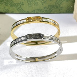 Gucci GG Crystal Bar Cuff Bracelet