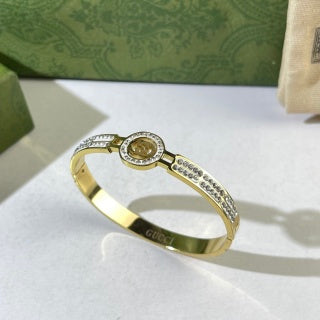 Gucci GG Medallion Pavé Crystal Cuff Bracelet