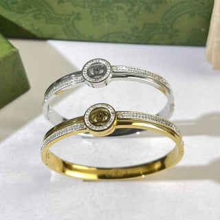 Gucci GG Medallion Crystal Cuff Bracelet