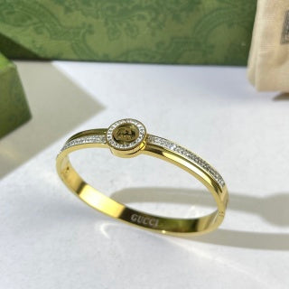 Gucci GG Medallion Crystal Cuff Bracelet