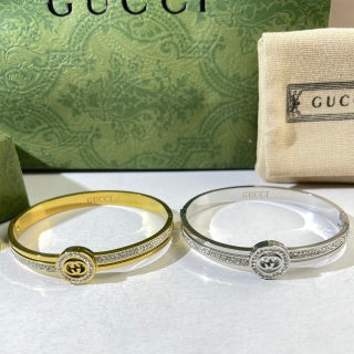 Gucci GG Medallion Crystal Cuff Bracelet
