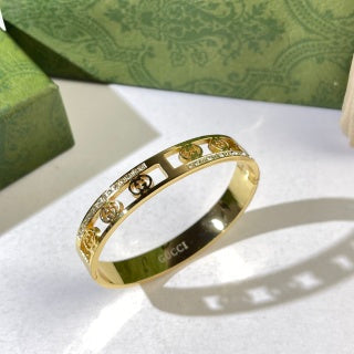 Gucci GG Openwork Crystal Cuff Bracelet