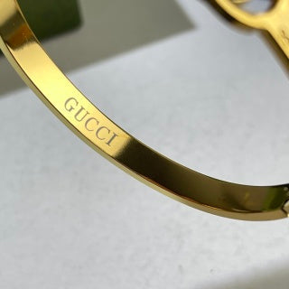 Gucci GG Monogram Engraved Cuff Bracelet