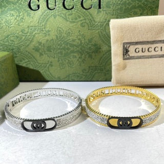 Gucci GG Pavé Crystal Logo Cuff Bracelet