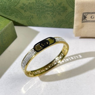 Gucci GG Pavé Crystal Logo Cuff Bracelet