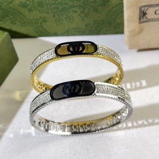 Gucci GG Pavé Crystal Logo Cuff Bracelet