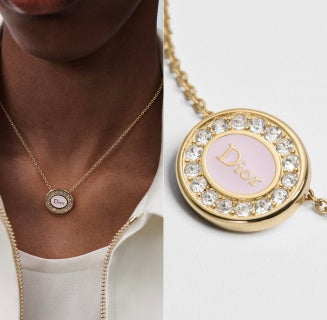 Dior Pearl Medallion CD Logo Necklace