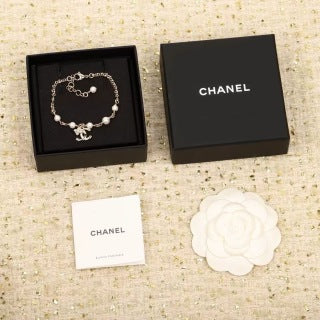 CHANEL Pearl Accent Chain Bracelet