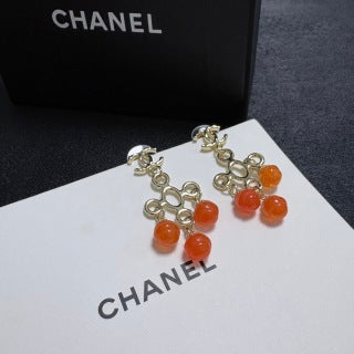CHANEL Coral Charm Chain Drop Earrings