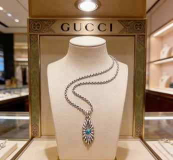 Gucci Turquoise Teardrop Pendant Necklace