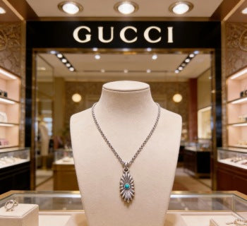 Gucci Turquoise Teardrop Pendant Necklace