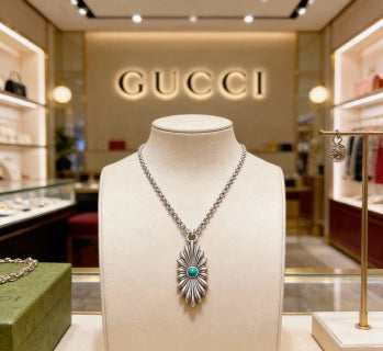 Gucci Turquoise Teardrop Pendant Necklace