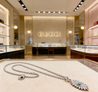 Gucci Turquoise Teardrop Pendant Necklace
