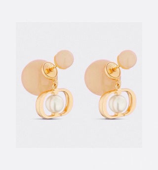 Dior Amber Pearl Orbital Stud Earrings