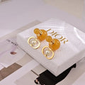 Dior Amber Pearl Orbital Stud Earrings