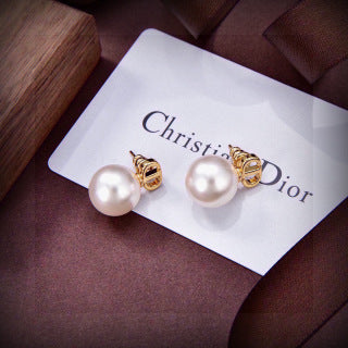 Dior Pearl Bloom Gold Stud Earrings