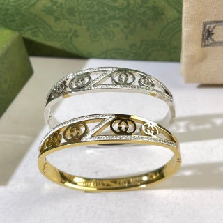 Gucci GG Cut-Out Crystal Cuff Bracelet