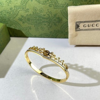 Gucci GG Pavé Mini Logo Cuff Bracelet