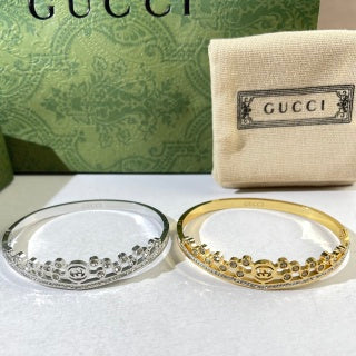 Gucci GG Pavé Mini Logo Cuff Bracelet