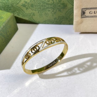 Gucci GG Cut-Out Crystal Cuff Bracelet