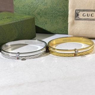 Gucci GG Floral Crystal Cuff Bracelet
