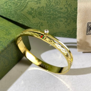 Gucci GG Floral Crystal Cuff Bracelet