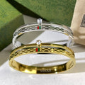 Gucci GG Floral Crystal Cuff Bracelet