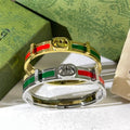 Gucci Interlocking G Web Stripe Rectangular Plaque Cuff Bracelet