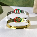 Gucci Interlocking G Web Stripe Duo Cuff Bracelet