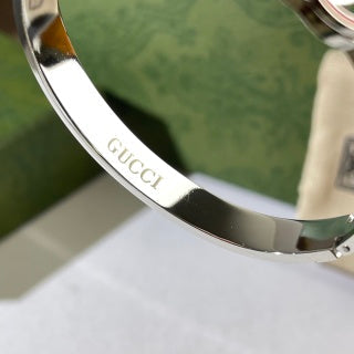 Gucci Interlocking G Web Stripe Crystal Link Cuff Bracelet