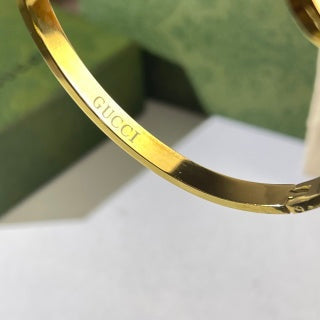 Gucci Interlocking G Web Stripe Medallion Link Cuff Bracelet