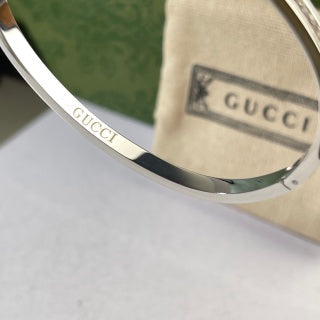 Gucci Interlocking G Mini Crystal Line Slim Cuff Bracelet