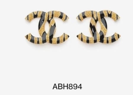 Chanel Two-Tone Signature CC Stud Earrings