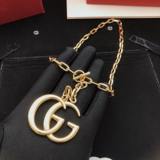 Gucci Interlocking G Drop Pendant Link Chain Necklace