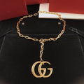 Gucci Interlocking G Drop Pendant Link Chain Necklace