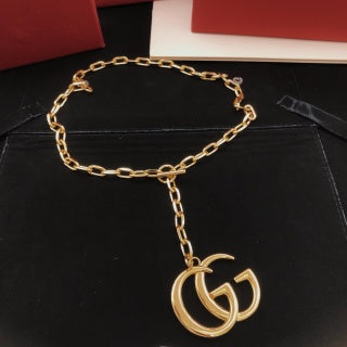Gucci Interlocking G Drop Pendant Link Chain Necklace