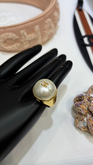 Chanel Pearl Signature Statement Ring