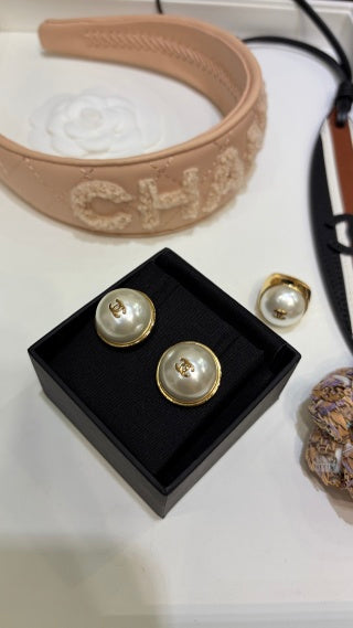 Chanel Timeless Pearl CC Stud Earrings
