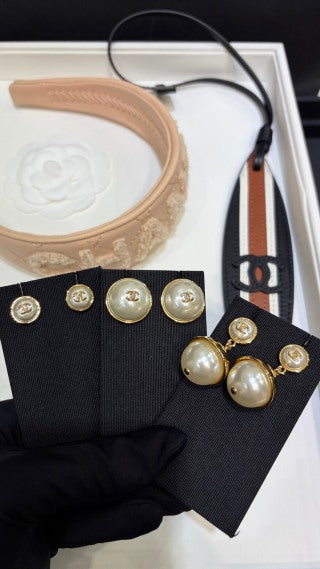 Chanel Timeless Pearl CC Stud Earrings