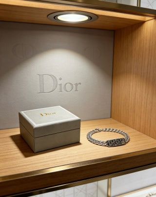 Dior Oblique Engraved Bar Chain Bracelet