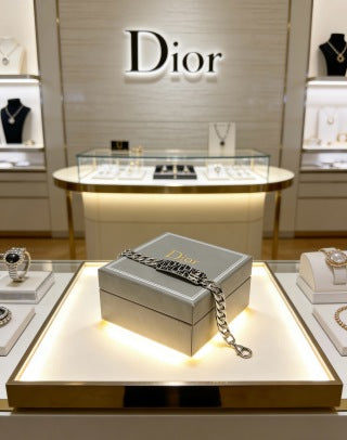 Dior Oblique Engraved Bar Chain Bracelet