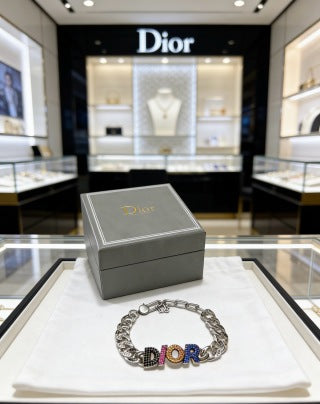 Dior Color Letter Chain Charm Bracelet