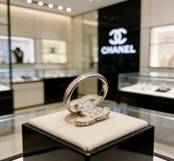 CHANEL Petal Emblem CC Statement Ring
