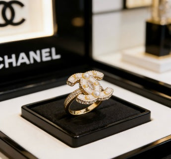 CHANEL Petal Emblem CC Statement Ring